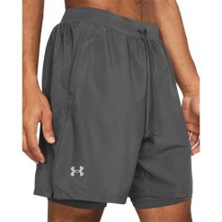 Under Armour LAUNCH 7 2-IN-1 SHORTS Spodenki męskie. Szare krótkie spodenki sportowe męskie Under Armour, m, bez wzorów, z dzianiny, do biegania. Za 146.99 zł.