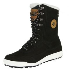 Damskie futrzane buty zimowe z wełny jagnięcej. Czarne trekkingi damskie GUGGEN MOUNTAIN, na jesień, przed kolano, trekkingowe. Za 734.36 zł.