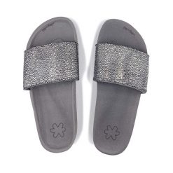 Klapki basenowe damskie Flip Flop Pool Metallic. Szare klapki damskie Flip Flop, bez wzorów, bez obcasa. Za 100.05 zł.