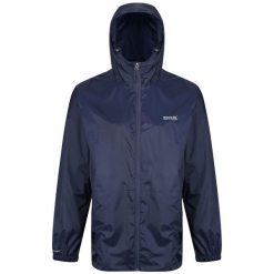 Kurtka Kieszonkowa Wodoodporna Męska + Worek Pack It III. Niebieskie kurtki sportowe męskie Regatta, m, bez wzorów, trekkingowe. Za 134.99 zł.