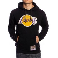 Bluza męska do koszykówki Mitchell & Ness Los Angeles Lakers. Czarne bluzy sportowe męskie Mitchell & Ness, m, bez wzorów, z bawełny, bez kaptura, do koszykówki. Za 399.40 zł.