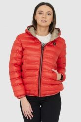 BLAUER Pomarańczowo-beżowa damska dwustronna kurtka Stella reversible down jacket, Rozmiar L. Brązowe kurtki damskie Blauer USA, l, bez wzorów, z puchu, bez kaptura. W wyprzedaży za 1,099.99 zł.