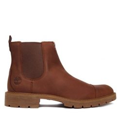 Sztyblety Timberland. Brązowe botki męskie Timberland, bez wzorów, bez zapięcia. Za 459.99 zł.