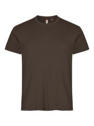 Clique Basic-T męski T-shirt dopasowany krój – dark mocca. Brązowe t-shirty męskie CLIQUE, m, bez wzorów, z bawełny, bez kołnierzyka. Za 82.69 zł.