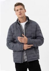 Pikowana kurtka J-LUSIO. Szare kurtki męskie Volcano, l, bez wzorów, z materiału, bez kaptura. Za 329.99 zł.