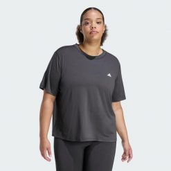 Koszulka treningowa z zaokrąglonym dekoltem Essentials Minimal. Czarne koszulki sportowe damskie Adidas, uniwersalny, bez wzorów, z dzianiny, bez kołnierzyka, bez ramiączek, na fitness i siłownię, climacool (adidas). Za 109.00 zł.