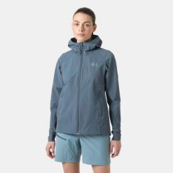 Damska kurtka wodoodporna Helly Hansen Blaze Softshell. Szare kurtki damskie Helly Hansen, s, bez wzorów, z elastanu, z kapturem. Za 634.50 zł.
