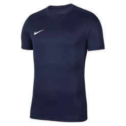 Koszulka treningowa męska Nike Park Vii. Niebieskie koszulki sportowe męskie Nike, l, bez wzorów, z materiału, bez kołnierzyka, bez ramiączek, do piłki nożnej, dri-fit (nike). Za 89.99 zł.