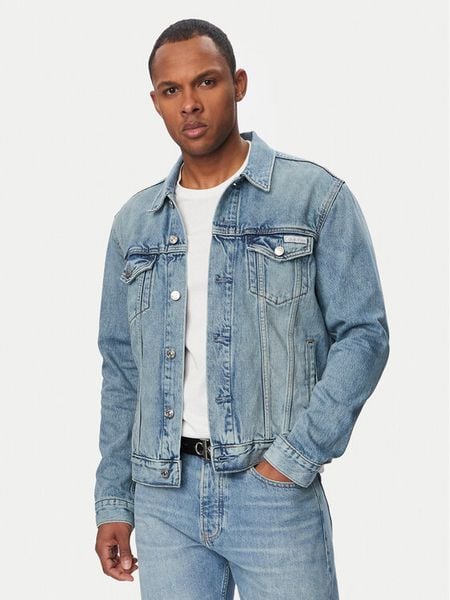 Calvin Klein Jeans Kurtka jeansowa Classic LV04RF957G Niebieski Regular Fit. Niebieskie kurtki męskie Calvin Klein Jeans, l, bez wzorów, z bawełny, bez kaptura. Za 409.99 zł.