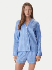 LAUREN RALPH LAUREN Piżama ILN12490 Niebieski Regular Fit. Niebieskie piżamy damskie Lauren Ralph Lauren, xl, bez wzorów, z bawełny, bez ramiączek. Za 499.99 zł.