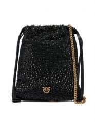 PINKO Torebka Slouchy Coulisse Baby AI 25-26 PCPL 105409 A2WF Czarny. Czarne torebki do ręki damskie Pinko, bez wzorów, z materiału, wizytowe, bez dodatków. Za 1,059.00 zł.