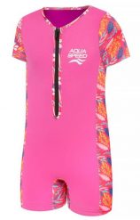 Strój jednoczęściowy plażowy dla dzieci Aqua Speed Neosplash. Czerwone stroje kąpielowe dla dziewczynek Aqua-Speed, z aplikacjami, z dzianiny. Za 119.99 zł.