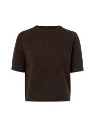 S.Oliver BLACK LABEL bluzka z dzianiny z domieszką wełny Kobiety brązowy, 44. Brązowe bluzki damskie s.Oliver BLACK LABEL, s, bez wzorów, z dzianiny, eleganckie, bez kołnierzyka, bez ramiączek. Za 299.95 zł.