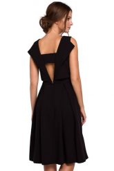 Elegancka rozkloszowana sukienka z dekoltem na plecach czarna. Czarne sukienki damskie Sukienki.shop, do pracy, xl, bez wzorów, biznesowe, bez kołnierzyka, bez ramiączek, midi, rozkloszowane. W wyprzedaży za 237.00 zł.