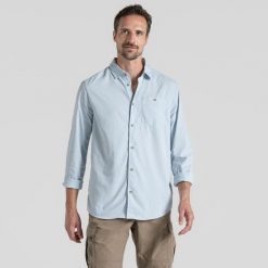 Koszula podróżnicza męska Craghoppers NosiLife Nuoro LS Shirt II. Niebieskie koszule męskie Craghoppers, m, bez wzorów, casualowe, bez kołnierzyka, bez ramiączek. Za 324.99 zł.