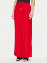 Calvin Klein Spodnie materiałowe LV044B932G Czerwony Wide Leg. Czerwone spodnie materiałowe damskie Calvin Klein, bez wzorów, z materiału. Za 349.99 zł.
