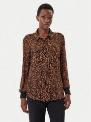 DKNY Koszula P43A8FXZ Brązowy Regular Fit. Brązowe bluzki damskie DKNY, s, bez wzorów, z syntetyku, bez kołnierzyka, bez ramiączek. Za 439.99 zł.