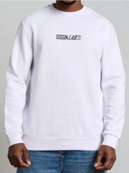 Bluza crewneck z napisem - biały. Białe bluzy męskie Sinsay, l, bez wzorów, bez kaptura. Za 39.99 zł.