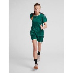 Hummel KOSZULKA DAMSKA T-shirt hmlAUTHENTIC POLY JERSEY WOMAN. Zielone koszulki sportowe damskie Hummel, l, bez wzorów, z jersey, bez kołnierzyka, bez ramiączek, do biegania. Za 66.00 zł.
