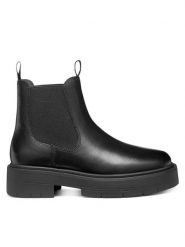 Geox Sztyblety D Spherica Ec7 D56VDA 00043 C9999 Czarny. Czarne botki damskie Geox, ze skóry, bez obcasa, na płaskiej podeszwie, bez zapięcia. Za 549.99 zł.