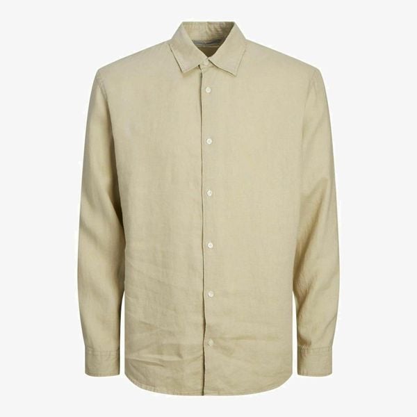 Koszula Jack & Jones Clawrence Len pola żyta. Białe koszule męskie Jack&Jones, na lato, l, bez wzorów, z jeansu, eleganckie, bez kołnierzyka, bez ramiączek. Za 253.76 zł.