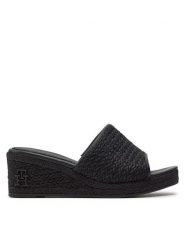 Tommy Hilfiger Espadryle FW0FW07927 Czarny. Czarne espadryle damskie Tommy Hilfiger, bez wzorów, z tworzywa sztucznego, bez obcasa, bez zapięcia. Za 299.99 zł.