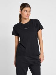 Koszulka damska Hummel OFF - Grid. Czarne t-shirty damskie Hummel, xs, bez wzorów, z bawełny, klasyczne, bez kołnierzyka. Za 166.50 zł.