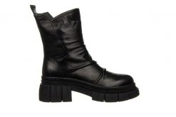 Botki Bayla-161 157 2371 10 Black 161611, Czarny, Skóra naturalna - 39. Czarne botki damskie Bayla, na zimę, z gumy, eleganckie, z okrągłym noskiem, za kostkę, bez obcasa, bez zapięcia. W wyprzedaży za 269.10 zł.