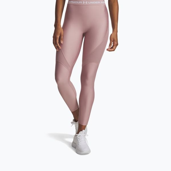 Legginsy Under Armour HeatGear Rib. Czerwone legginsy damskie Under Armour, bez wzorów, na fitness i siłownię. Za 129.99 zł.