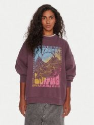Roxy Bluza Lineup ERJFT05005 Fioletowy Oversize. Fioletowe bluzy damskie Roxy, xl, bez wzorów, z bawełny, bez kaptura. Za 299.99 zł.