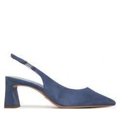 Czółenka Tamaris. Niebieskie czółenka damskie Tamaris, bez wzorów, bez obcasa, bez zapięcia. Za 369.99 zł.