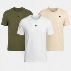 ZESTAW KOSZULEK MĘSKICH 4F T-SHIRT KOMPLET 3PAK. T-shirty męskie 4f, l, bez wzorów, z bawełny, sportowe, bez kołnierzyka. Za 181.98 zł.