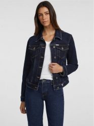 Guess Jeans Kurtka jeansowa W4YN55 D5CB1 Granatowy Regular Fit. Niebieskie kurtki damskie Guess Jeans, s, z aplikacjami, z bawełny, bez kaptura. Za 259.99 zł.