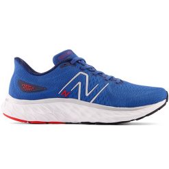 Buty męskie New Balance Fresh Foam Evoz v3 MEVOZRK3 – niebieskie. Niebieskie buty sportowe męskie New Balance, z syntetyku, bez zapięcia, do biegania. Za 249.99 zł.