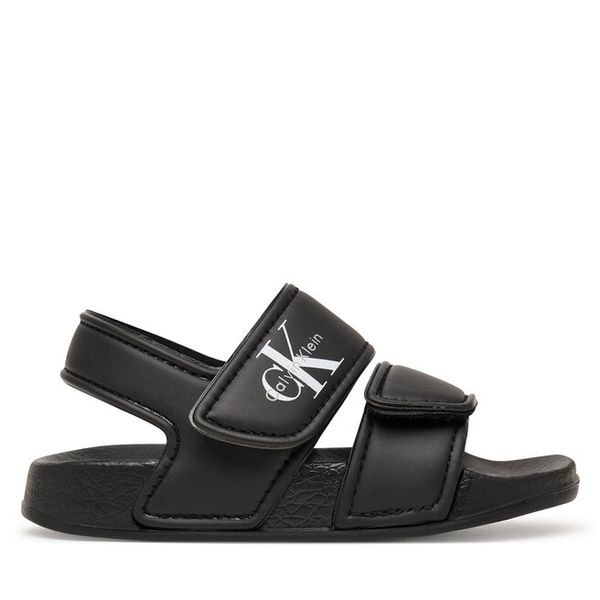 Sandały Calvin Klein. Czarne sandały chłopięce Calvin Klein, bez zapięcia. Za 124.99 zł.