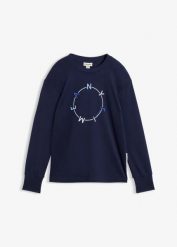 Koszulka z długim rękawem z grubszej bawełny. Szare t-shirty damskie bonprix, bez wzorów, z bawełny, bez kołnierzyka. Za 84.99 zł.