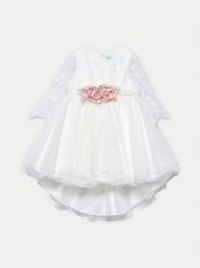 Abel & Lula Sukienka elegancka 5509 Biały Regular Fit. Białe sukienki dla dziewczynek Abel & Lula, bez wzorów, z syntetyku, eleganckie, bez ramiączek. Za 249.99 zł.