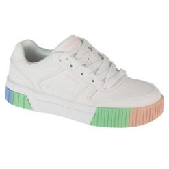 Buty sportowe Sneakersy dziewczęce, Jade. Białe buty sportowe dziewczęce Skechers, bez wzorów, bez zapięcia, trekkingowe. Za 199.99 zł.