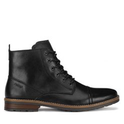 Półbuty Rieker. Czarne eleganckie półbuty Rieker, wizytowe, bez zapięcia. Za 369.99 zł.