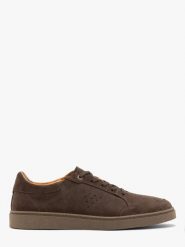 Szare welurowe sneakersy męskie KRISS. Szare półbuty na co dzień męskie Ryłko, ze skóry, sportowe, bez zapięcia. Za 449.99 zł.