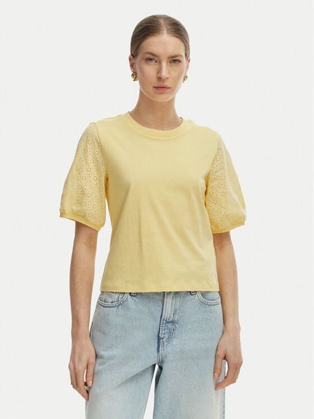 Vero Moda Bluzka Janni 10340706 Żółty Regular Fit. Żółte bluzki damskie Vero Moda, xs, bez wzorów, bez kołnierzyka, bez ramiączek. Za 99.99 zł.
