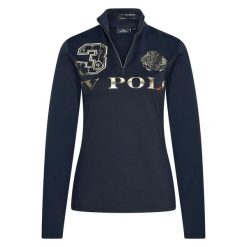 Dziewczęca koszulka do jazdy konnej HV Polo Favouritas Luxury. Niebieskie t-shirty i topy dla dziewczynek HV POLO, bez wzorów, bez ramiączek. Za 256.50 zł.