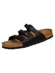 Klapki damskie Birkenstock Florida Birkoflor. Czarne klapki damskie Birkenstock, bez wzorów, z jeansu, eleganckie, bez obcasa. Za 673.00 zł.