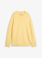 Sweter z mieszanki wiskozy. Brązowe swetry damskie bonprix, bez wzorów, z wiskozy, bez kołnierzyka, bez ramiączek, bez kaptura. Za 129.99 zł.