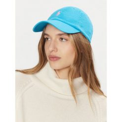 Czapka z daszkiem Polo Ralph Lauren. Niebieskie czapki i kapelusze damskie Polo Ralph Lauren, bez wzorów. Za 249.99 zł.