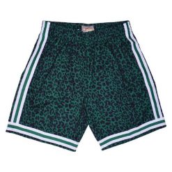 Spodenki do koszykówki męskie Mitchell & Ness Boston Celtics Wild Life Swingman. Zielone szorty męskie Mitchell & Ness, m, bez wzorów. Za 355.35 zł.
