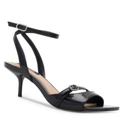 Sandały Nine West. Czarne klapki damskie Nine West, bez wzorów, bez obcasa, na szpilce, bez zapięcia. Za 184.99 zł.