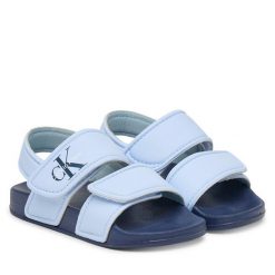 Sandały Calvin Klein. Niebieskie sandały chłopięce Calvin Klein, bez zapięcia. Za 219.99 zł.