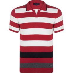 Koszulka polo w kolorze czerwono-białym. Czerwone koszulki polo męskie marki Giorgio di Mare, bez wzorów, z bawełny, bez ramiączek. W wyprzedaży za 98.95 zł.