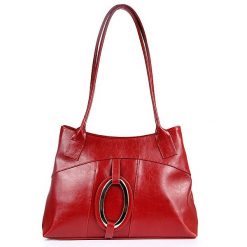 Torebka skórzana damska DAN-A T8 czerwona. Czerwone torebki do ręki damskie DAN-A, bez wzorów, ze skóry, eleganckie, bez dodatków. Za 359.99 zł.